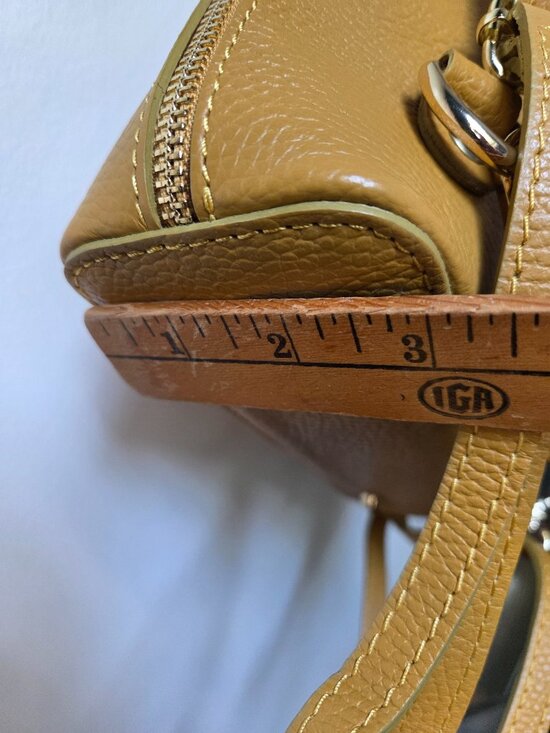New w tags Dooney - Bourke Mustard Pebbled Leather Backpack NEW W/O TAG GENUINE LEATHER MUSTARD YELLOW THICK PEBBLED  main image 2